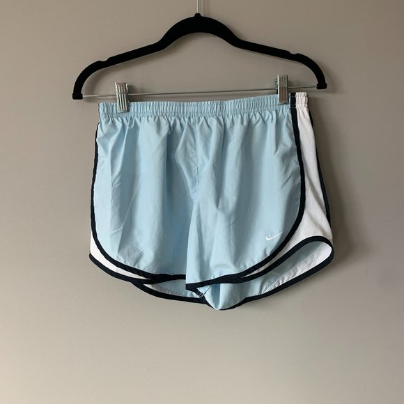 Nike Dri Fit Shorts - Sky Blue with Navy & White Stripes - Running or Athletic! - Picture 1 of 4